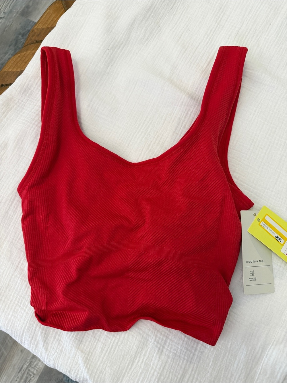 Target Red Ribbed Bandeau Crop Tank Top